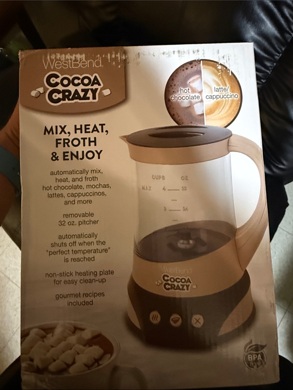 Cocoa Crazy Hot Chocolate & Latte Maker - Beige/White